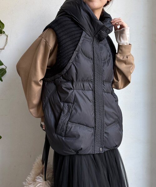 セール】【WEB限定】ニット切替ダウンベスト（ベスト）｜DouDou