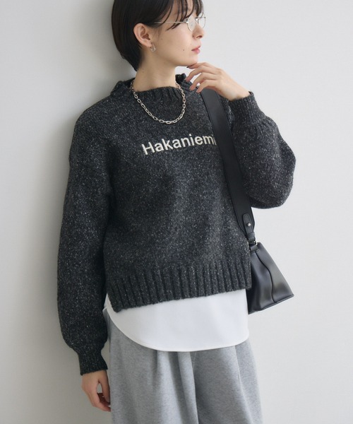 Paradise Picnic（パラダイスピクニック）の「clocheネップ刺繍ロゴニット（ニット/セーター・レディース・ブラック/カーキ/ブルー・FREE）」の2枚目の写真