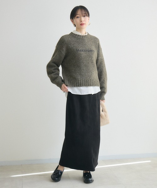 Paradise Picnic（パラダイスピクニック）の「clocheネップ刺繍ロゴニット（ニット/セーター・レディース・ブラック/カーキ/ブルー・FREE）」の12枚目の写真