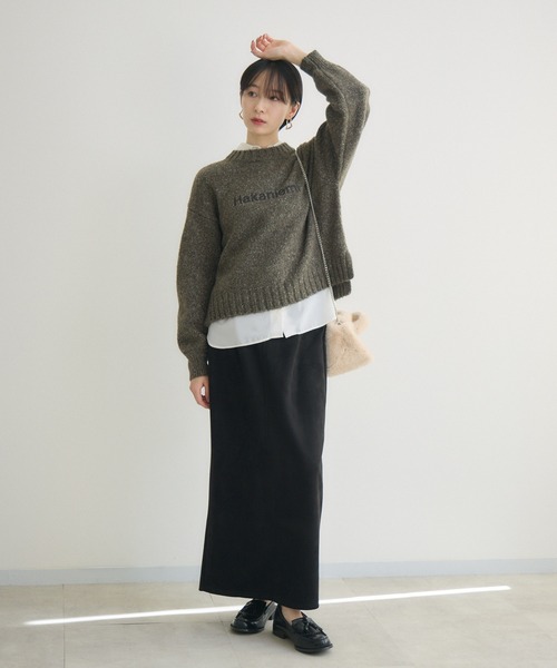 Paradise Picnic（パラダイスピクニック）の「clocheネップ刺繍ロゴニット（ニット/セーター・レディース・ブラック/カーキ/ブルー・FREE）」の13枚目の写真