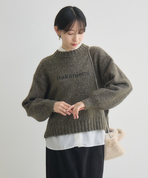 Paradise Picnic（パラダイスピクニック）の「clocheネップ刺繍ロゴニット（ニット/セーター・レディース・ブラック/カーキ/ブルー・FREE）」の15枚目の写真