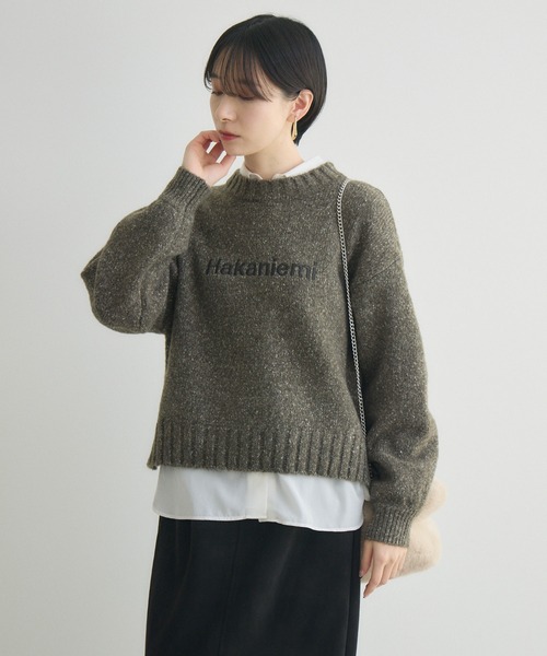 Paradise Picnic（パラダイスピクニック）の「clocheネップ刺繍ロゴニット（ニット/セーター・レディース・ブラック/カーキ/ブルー・FREE）」の16枚目の写真