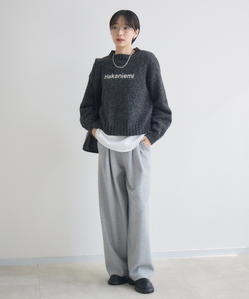 Paradise Picnic（パラダイスピクニック）の「clocheネップ刺繍ロゴニット（ニット/セーター・レディース・ブラック/カーキ/ブルー・FREE）」の18枚目の写真