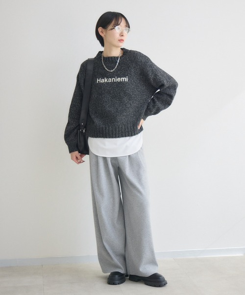 Paradise Picnic（パラダイスピクニック）の「clocheネップ刺繍ロゴニット（ニット/セーター・レディース・ブラック/カーキ/ブルー・FREE）」の19枚目の写真