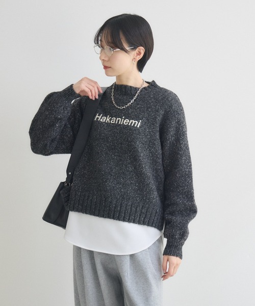 Paradise Picnic（パラダイスピクニック）の「clocheネップ刺繍ロゴニット（ニット/セーター・レディース・ブラック/カーキ/ブルー・FREE）」の20枚目の写真