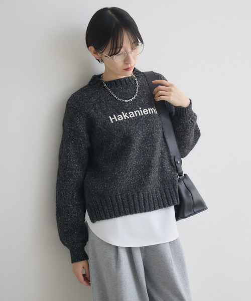 Paradise Picnic（パラダイスピクニック）の「clocheネップ刺繍ロゴニット（ニット/セーター・レディース・ブラック/カーキ/ブルー・FREE）」の22枚目の写真