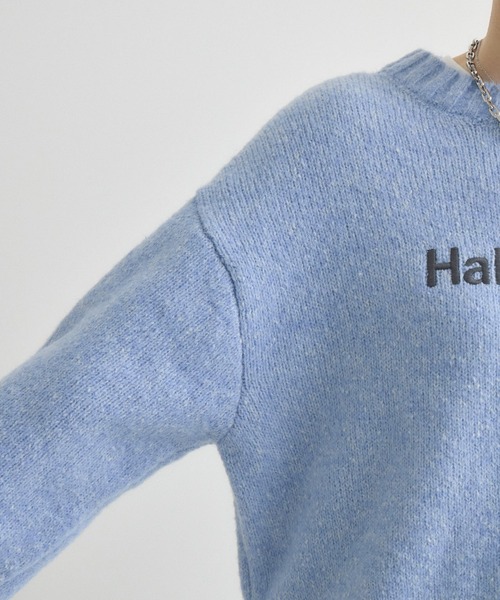 Paradise Picnic（パラダイスピクニック）の「clocheネップ刺繍ロゴニット（ニット/セーター・レディース・ブラック/カーキ/ブルー・FREE）」の5枚目の写真