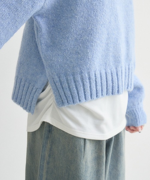 Paradise Picnic（パラダイスピクニック）の「clocheネップ刺繍ロゴニット（ニット/セーター・レディース・ブラック/カーキ/ブルー・FREE）」の6枚目の写真