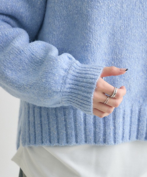 Paradise Picnic（パラダイスピクニック）の「clocheネップ刺繍ロゴニット（ニット/セーター・レディース・ブラック/カーキ/ブルー・FREE）」の7枚目の写真