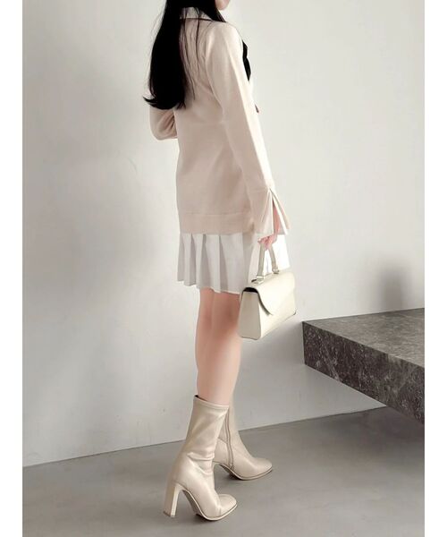 POLO BCSコラボ】シャツレイヤードニットミニワンピース ※BEIGE WEB