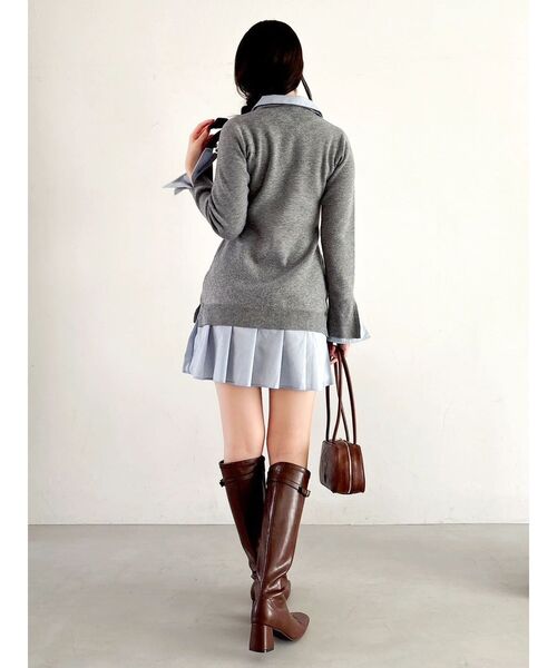 POLO BCSコラボ】シャツレイヤードニットミニワンピース ※BEIGE WEB