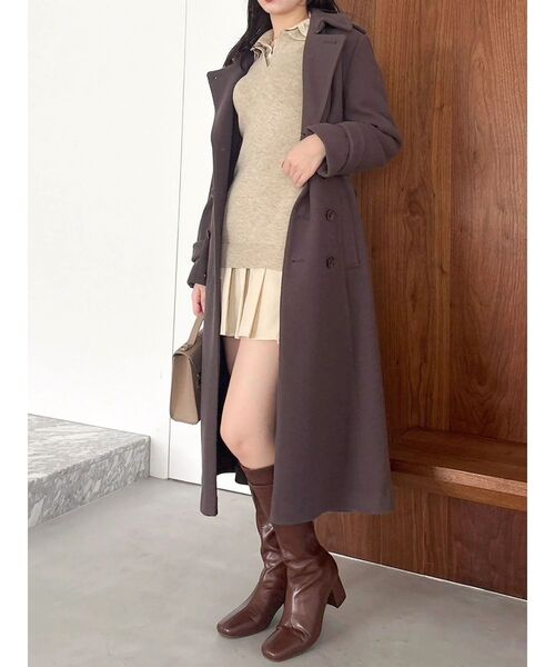 POLO BCS（ポロ ビーシーエス）の「【POLO BCSコラボ】シャツレイヤードニットミニワンピース ※BEIGE WEB限定カラー（ワンピース・レディース・ブラック/グレー/ベージュ/ピンク・SMALL/MEDIUM）」の20枚目の写真