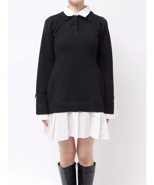 POLO BCS（ポロ ビーシーエス）の「【POLO BCSコラボ】シャツレイヤードニットミニワンピース ※BEIGE WEB限定カラー（ワンピース・レディース・ブラック/グレー/ベージュ/ピンク・SMALL/MEDIUM）」の14枚目の写真