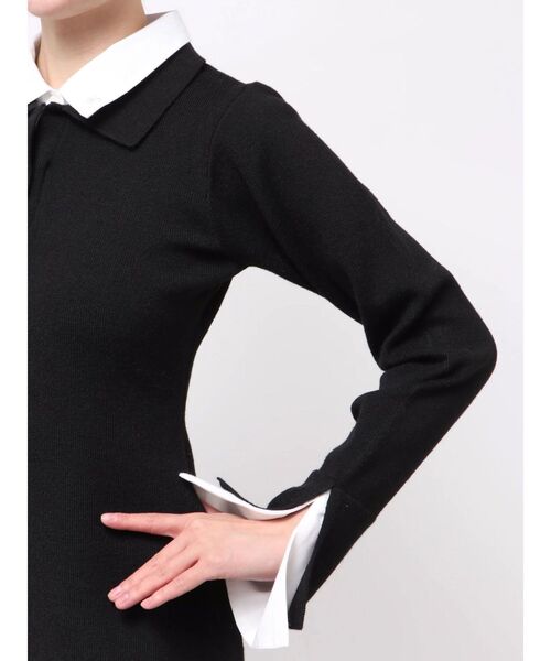 POLO BCS（ポロ ビーシーエス）の「【POLO BCSコラボ】シャツレイヤードニットミニワンピース ※BEIGE WEB限定カラー（ワンピース・レディース・ブラック/グレー/ベージュ/ピンク・SMALL/MEDIUM）」の10枚目の写真