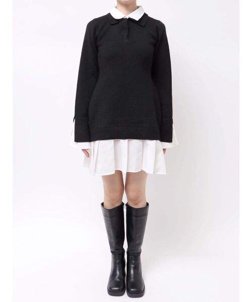 POLO BCS（ポロ ビーシーエス）の「【POLO BCSコラボ】シャツレイヤードニットミニワンピース ※BEIGE WEB限定カラー（ワンピース・レディース・ブラック/グレー/ベージュ/ピンク・SMALL/MEDIUM）」の7枚目の写真