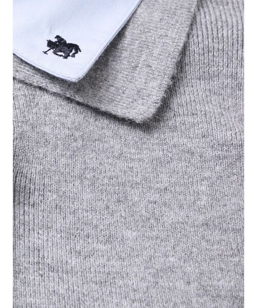 POLO BCS（ポロ ビーシーエス）の「【POLO BCSコラボ】シャツレイヤードニットミニワンピース ※BEIGE WEB限定カラー（ワンピース・レディース・ブラック/グレー/ベージュ/ピンク・SMALL/MEDIUM）」の6枚目の写真