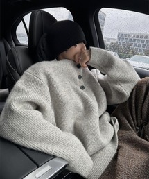 DEVICE（デバイス）の「オーバーサイズ ヘンリーネック ニット セーター（ニット/セーター）」