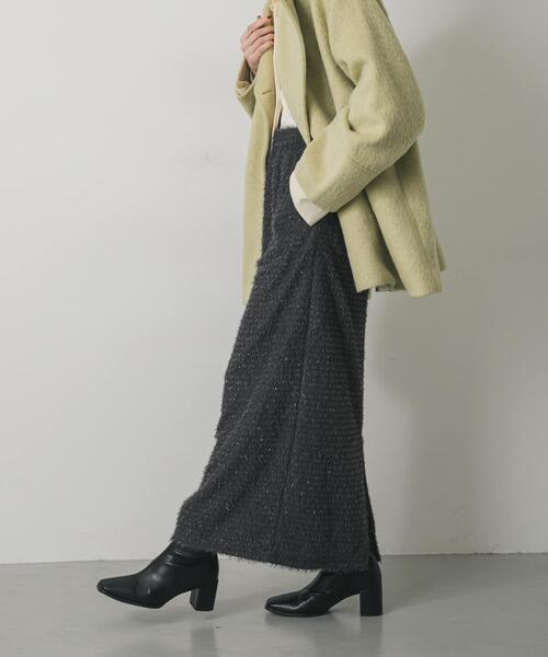 SENSE OF PLACE by URBAN RESEARCH(センスオブプレイスバイアーバンリサーチ)の「ヘアリーラメスカート(スカート・レディース・アイボリー/チャコールグレー/ブラウン・ONE)」の1枚目の写真
