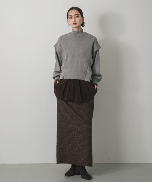 SENSE OF PLACE by URBAN RESEARCH(センスオブプレイスバイアーバンリサーチ)の「ヘアリーラメスカート(スカート・レディース・アイボリー/チャコールグレー/ブラウン・ONE)」の13枚目の写真