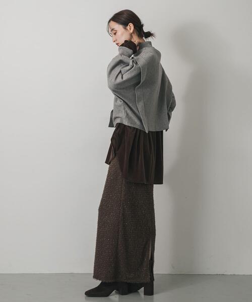 SENSE OF PLACE by URBAN RESEARCH(センスオブプレイスバイアーバンリサーチ)の「ヘアリーラメスカート(スカート・レディース・アイボリー/チャコールグレー/ブラウン・ONE)」の15枚目の写真