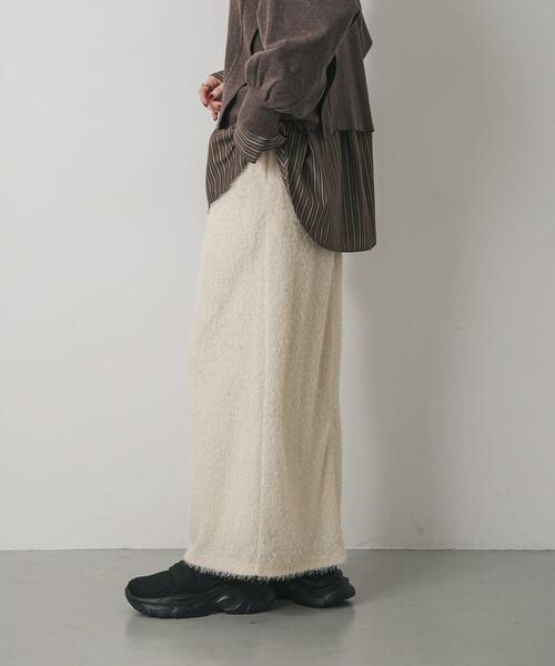 SENSE OF PLACE by URBAN RESEARCH(センスオブプレイスバイアーバンリサーチ)の「ヘアリーラメスカート(スカート・レディース・アイボリー/チャコールグレー/ブラウン・ONE)」の21枚目の写真