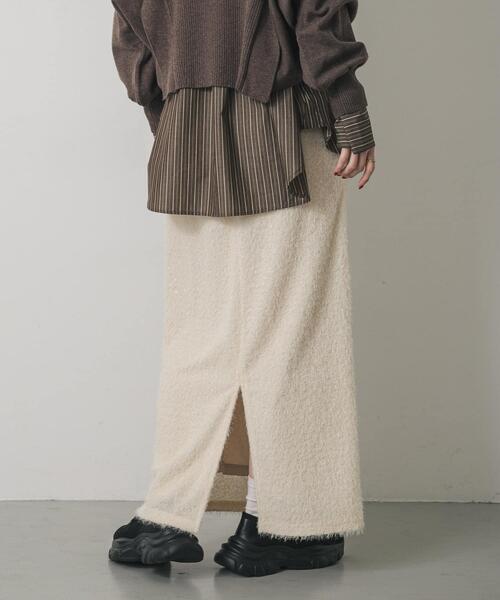 SENSE OF PLACE by URBAN RESEARCH(センスオブプレイスバイアーバンリサーチ)の「ヘアリーラメスカート(スカート・レディース・アイボリー/チャコールグレー/ブラウン・ONE)」の22枚目の写真