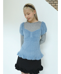 ソフトシャーリングTシャツ(ブルー)