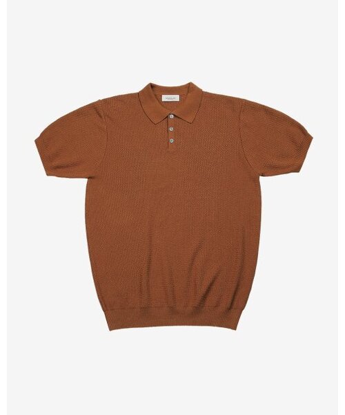 Texture Summer Polo Knit (Orange)