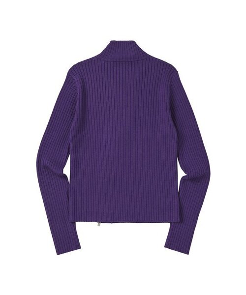 NYXX(エヌワイエックスエックス)の「RIBBED OBLIQUE KNIT ZIP-UP PURPLE(ニット/セーター・レディース・その他・FREE)」の3枚目の写真