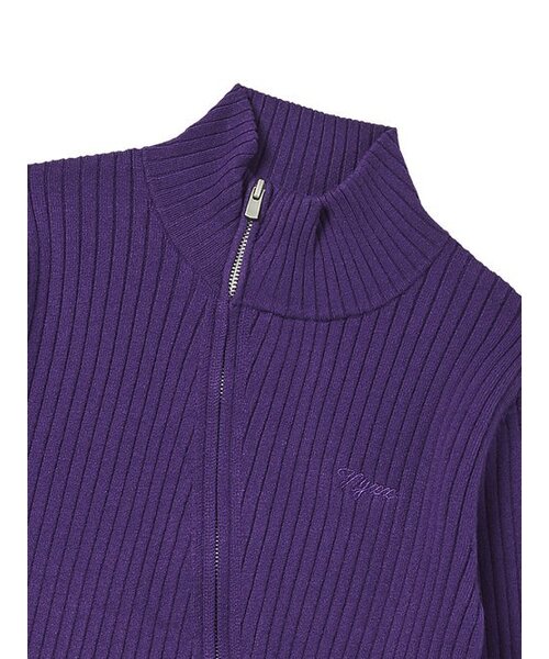 NYXX(エヌワイエックスエックス)の「RIBBED OBLIQUE KNIT ZIP-UP PURPLE(ニット/セーター・レディース・その他・FREE)」の5枚目の写真
