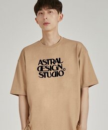 アストラルデザインスタジオ ラウンドネック 15番手綿 半袖Tシャツ_ベージュ