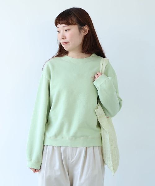 bulle de savon（ビュルデサボン）の「30/10 itsumo裏毛 ロゴトレーナー（Tシャツ/カットソー・レディース・ピンク/ライム/サックスブルー・FREE）」の3枚目の写真