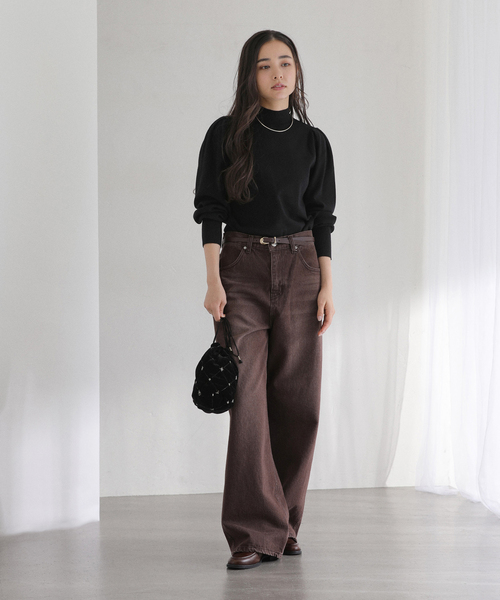 La TOTALITE(ラトータリテ)の「【洗える】ウォッシャブルギャザースリーブプルオーバー(ニット/セーター・レディース・レッド/ホワイト/チャコールグレー/ブラック・FREE)」の21枚目の写真