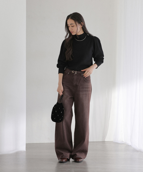 La TOTALITE(ラトータリテ)の「【洗える】ウォッシャブルギャザースリーブプルオーバー(ニット/セーター・レディース・レッド/ホワイト/チャコールグレー/ブラック・FREE)」の22枚目の写真