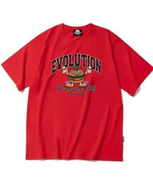 ヴィンテージハンバーガーグラフィックTシャツ - レッド