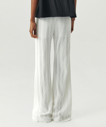 Layered Slim Boots Cut Pants - White