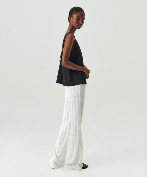 LEVAR（レバー）の「Layered Slim Boots Cut Pants - White（スウェットパンツ・レディース・その他・LONG/SHORT）」の2枚目の写真