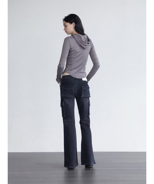WHOLE PAPER（ホールペーパー）の「タイトリブフードTシャツ - グレー（Tシャツ/カットソー・レディース・グレー・SMALL/MEDIUM/X-SMALL）」の5枚目の写真