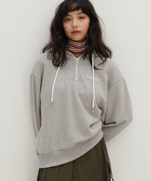 レイバラス フードパーカー スウェットシャツ メランジグレー