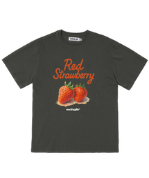 レッドストロベリーオーバーサイズTシャツ（ダークグレー）
