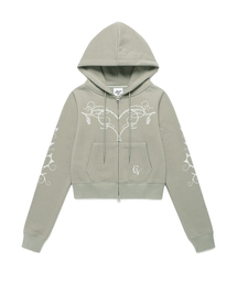 W STEM ZIP UP HOODIE KHAKI(CV2FSFM402A)