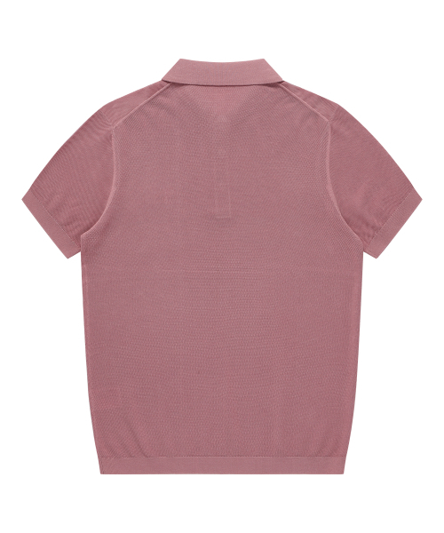 SOLEW(ソル)の「ポロピケ半袖ニット_ダークピンク(ポロシャツ・メンズ・その他・SMALL/MEDIUM/LARGE/X-LARGE)」の2枚目の写真