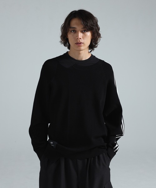 Y-3（ワイスリー）の「Y-3 LOGO KNIT SWEATER（ニット/セーター・メンズ・ブラック×ホワイト・XX-SMALL/X-SMALL/MEDIUM/SMALL/LARGE/X-LARGE）」の3枚目の写真