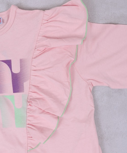 Life Support Products(ライフサポートプロダクツ)の「【COTTON from U.S.A】長袖ラッフルワンピース(ワンピース・キッズ・ライトピンク/グリーン/チャコール・140/130/120/110/100/90/150)」の9枚目の写真