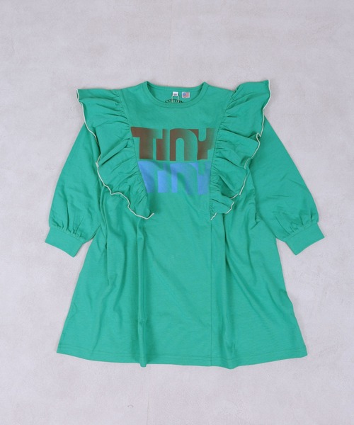 Life Support Products(ライフサポートプロダクツ)の「【COTTON from U.S.A】長袖ラッフルワンピース(ワンピース・キッズ・ライトピンク/グリーン/チャコール・140/130/120/110/100/90/150)」の4枚目の写真