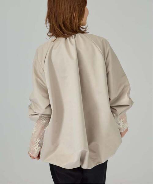 VERMEIL par iena(ヴェルメイユパーイエナ)の「LIMONTA コクーンジャケット(ノーカラージャケット・レディース・ネイビー/ベージュ・FREE)」の7枚目の写真