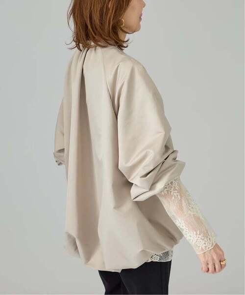 VERMEIL par iena(ヴェルメイユパーイエナ)の「LIMONTA コクーンジャケット(ノーカラージャケット・レディース・ネイビー/ベージュ・FREE)」の8枚目の写真