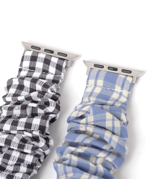 tiny tiny（ティニーティニー）の「アップルウォッチチェック柄シュシュベルト[tiny tiny(ティニーティニー)]（スマホグッズ・レディース・ブラック/ブルー・0）」の4枚目の写真