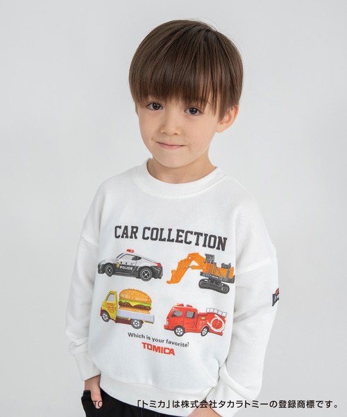 BRANSHES（ブランシェス）の「【コラボ】TOMICA/トミカ×branshes　プリントトレーナー（スウェット・キッズ・アイボリー/杢グレー・110/100/90/130/80/120）」の2枚目の写真