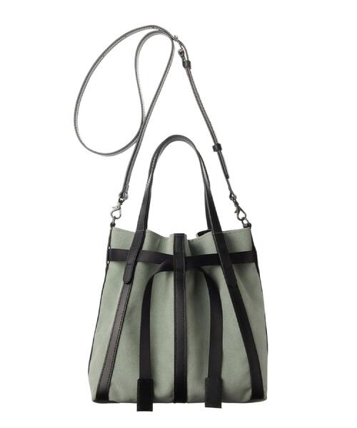 HIROKO HAYASHI(ヒロコハヤシ)の「PANIER CAMOSCIO(パニエ カモッショ)2wayショルダーバッグ(ショルダーバッグ・レディース・チャコール/ライトグリーン系・00)」の1枚目の写真
